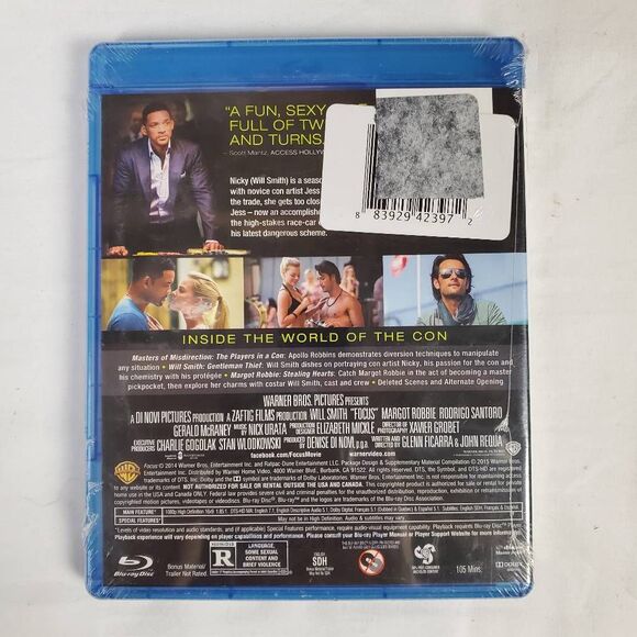 Focus (Blu-ray, 2015, Will Smith & Margot Robbie) - Picture 2 of 2